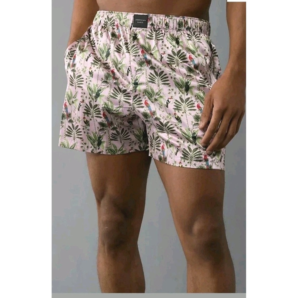 American Eagle Outfitters Men's Bird Tapestry Satin Pocket Boxer Short Size ‎ XS